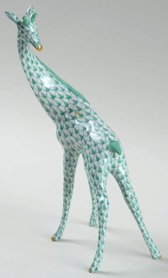 Wild Animals Giraffe-Green - No Box by Herend-1
