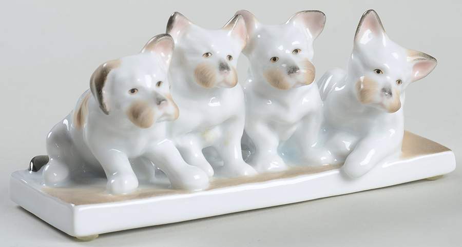 Dogs Terrier Puppies-Natural - No Box by Herend-1