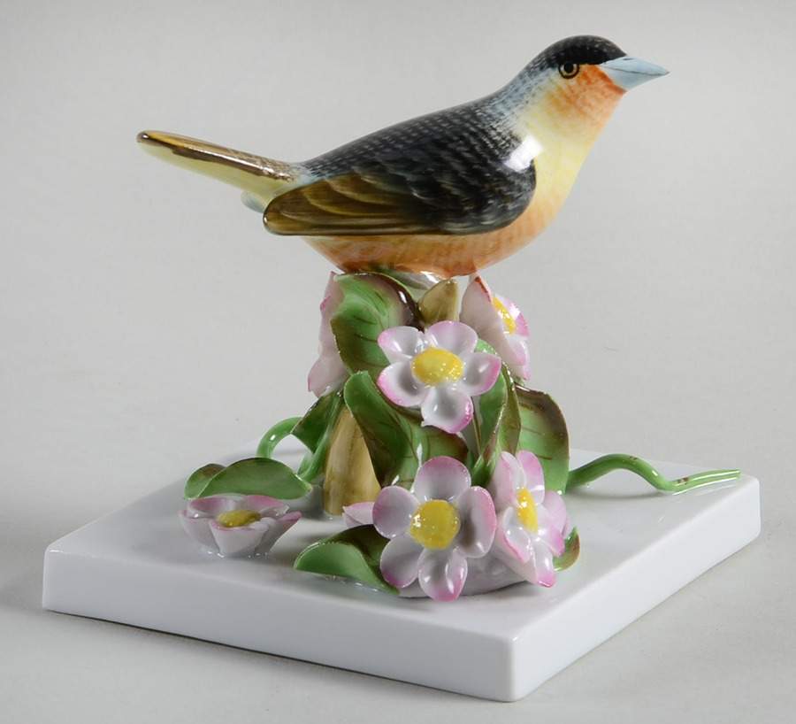 Birds Bird On Flower Branch - No Box by Herend-1