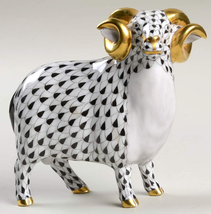 Rams English Ram-Black - No Box by Herend-1