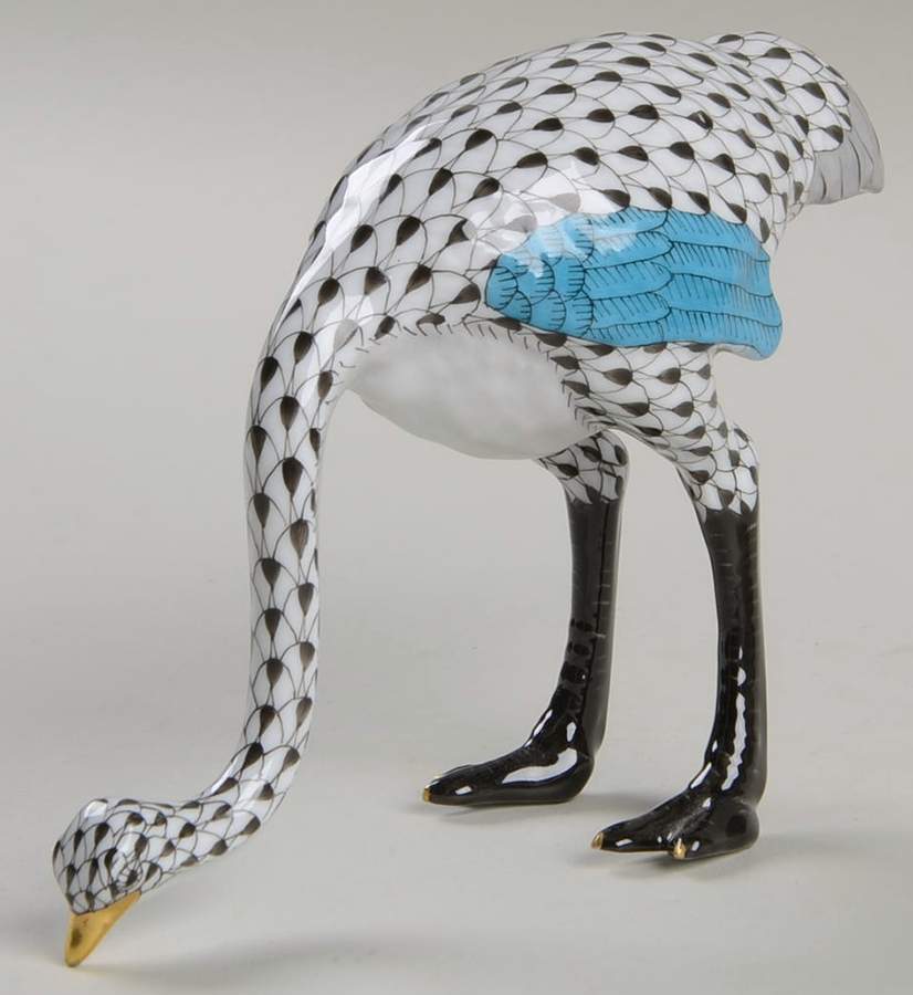 Wild Animals Ostrich-Black - No Box by Herend-1