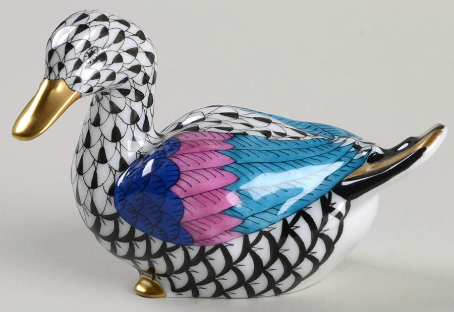 Ducks Mallard-Black - No Box by Herend-1