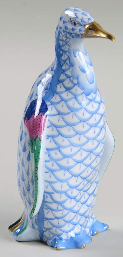 Waterfowl Penguin-Blue - No Box by Herend-1