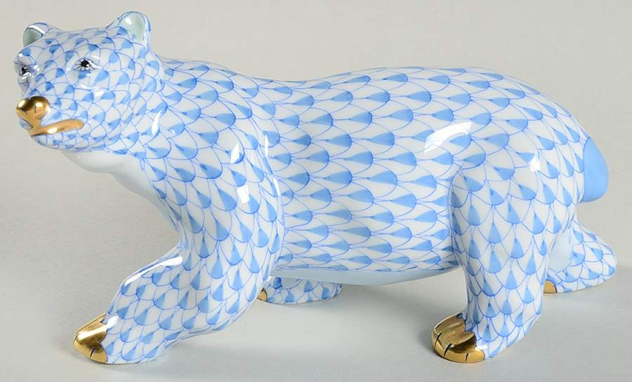 Bears Polar Bear-Blue - No Box by Herend-1