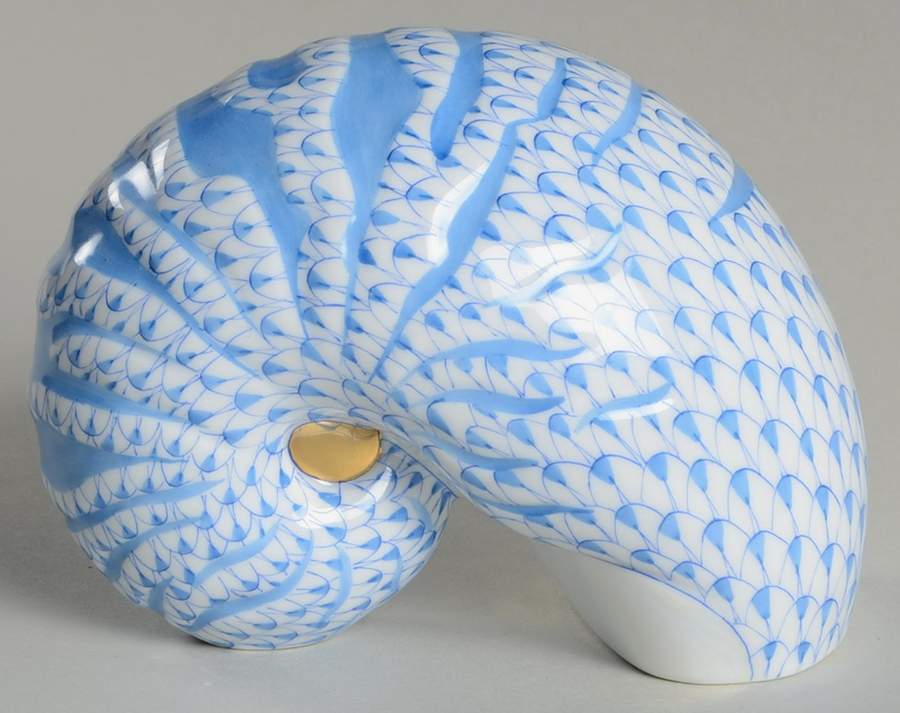 Shells Nautilus Shell-Blue - No Box by Herend-1