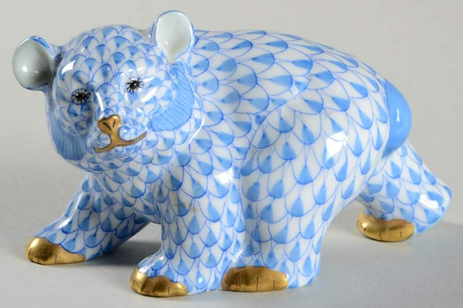 Bears Baby Bear Walking-Blue - No Box by Herend-1