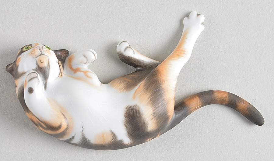 Cats Minnie The Calico Cat-Natural - No Box by Herend-1