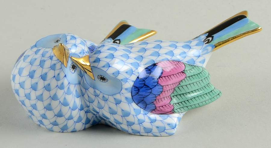 Birds Lovebirds-Blue - No Box by Herend-1
