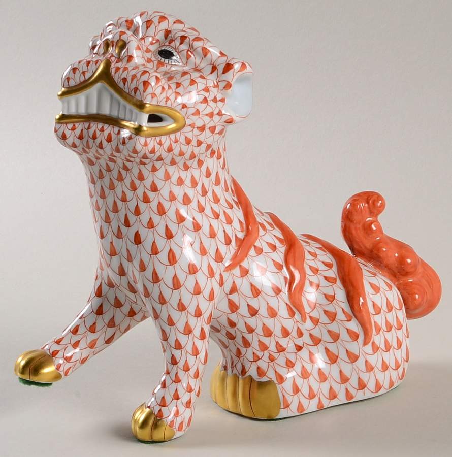 Asian Foo Dog-Rust/Looking Left - No Box by Herend-1
