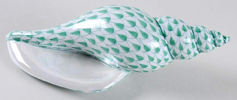 Shells Tulip Shell-Green - No Box by Herend-1