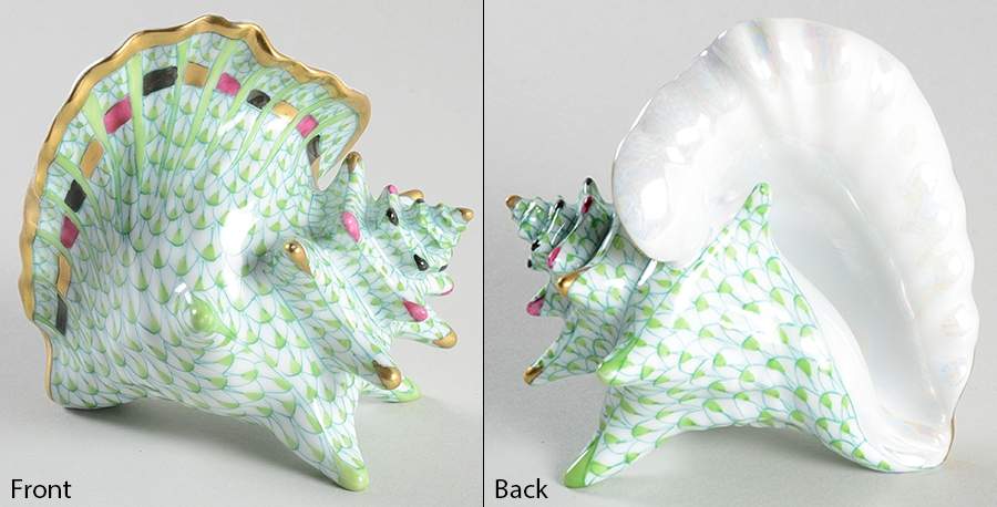 Shells Medium Conch Shell-Key Lime - No Box by Herend-1