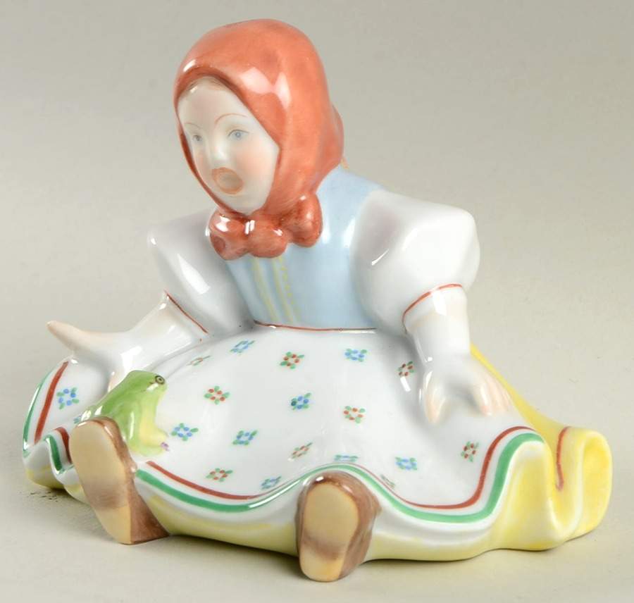 Children Girl With Frog - No Box by Herend-1