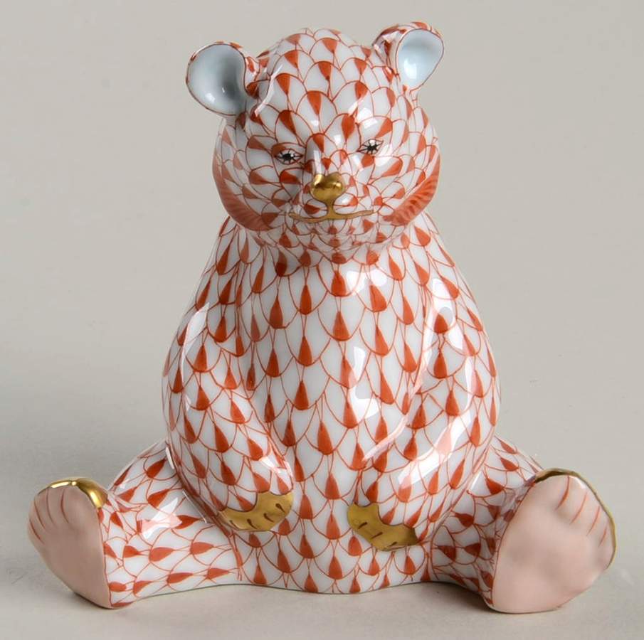 Bears Baby Bear Sitting-Rust - No Box by Herend-1