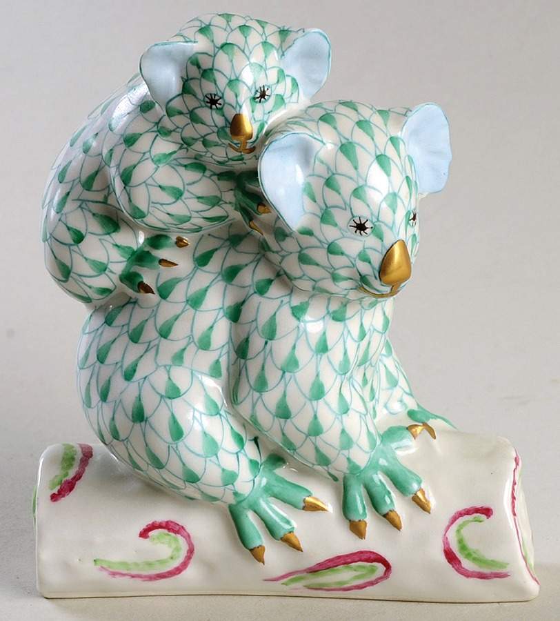 Bears Pair Of Koalas-Green - No Box by Herend-1