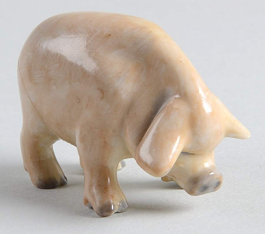 Pigs Miniature Pig-Natural - No Box by Herend-1