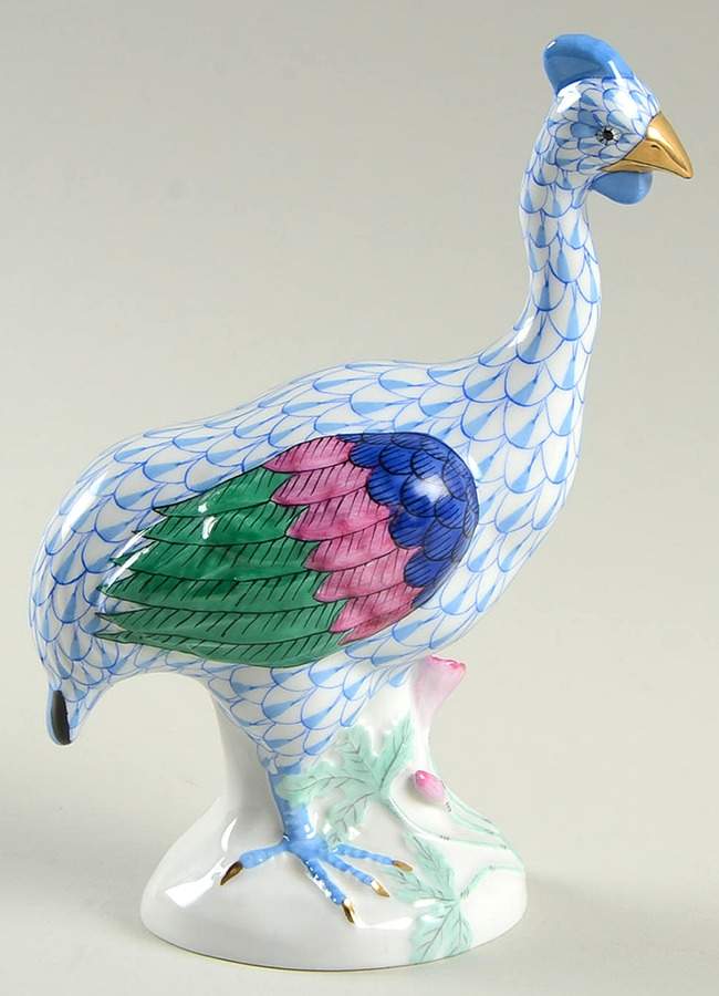 Game Birds Guinea Hen-Blue/Faces Right - No Box by Herend-1