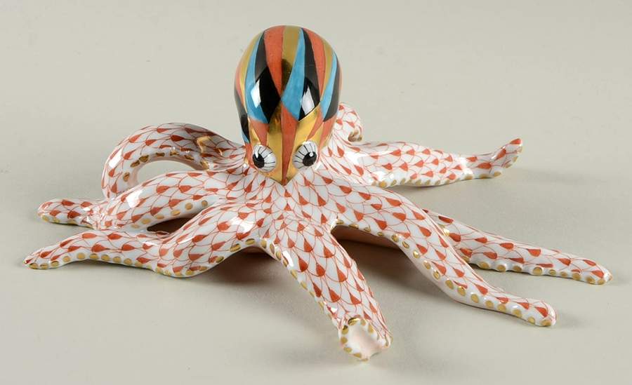 Sea Marine Animals Octopus-Rust - No Box by Herend-1