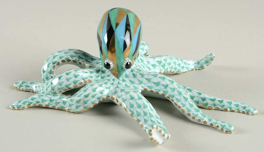 Sea Marine Animals Octopus-Green - No Box by Herend-1