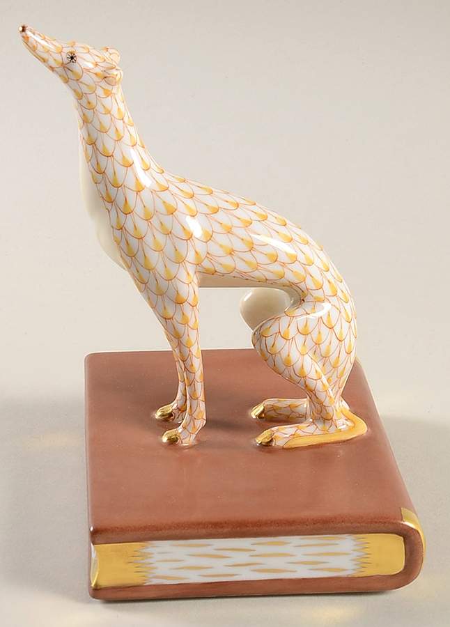 Bookends Greyhound-Butterscotch/Right - No Box by Herend-1