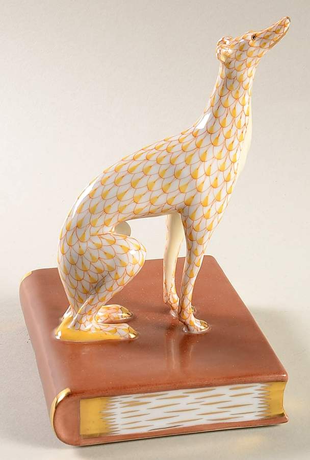 Bookends Greyhound-Butterscotch/Left - No Box by Herend-1