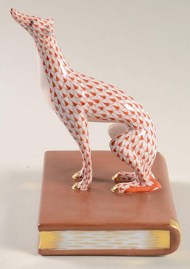 Bookends Greyhound-Rust/Left - No Box by Herend-1