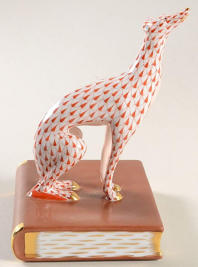 Bookends Greyhound-Rust/Right - No Box by Herend-1