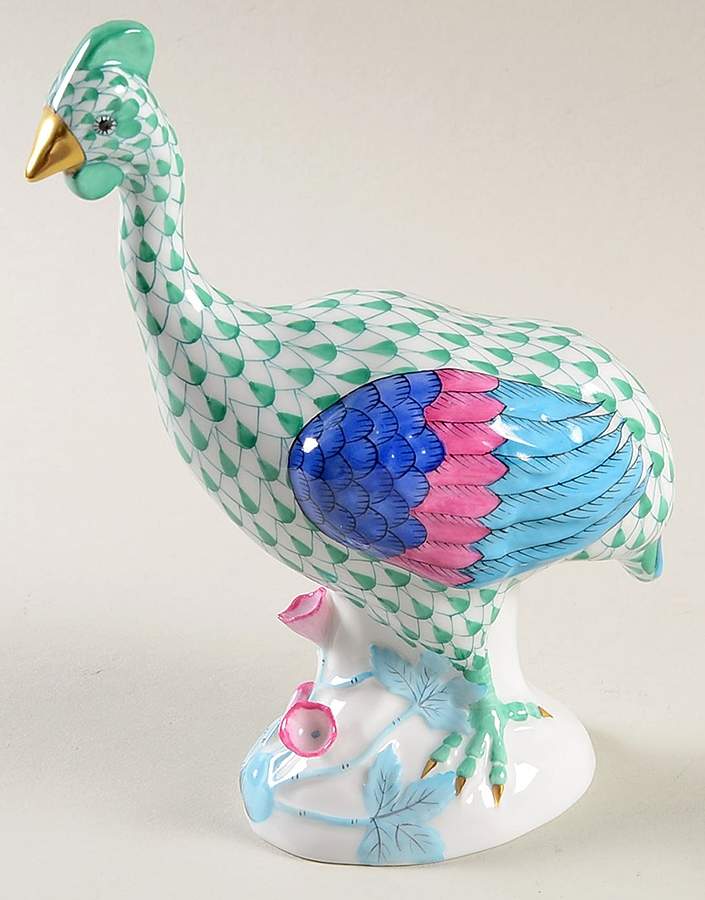 Game Birds Guinea Hen-Green - No Box by Herend-1