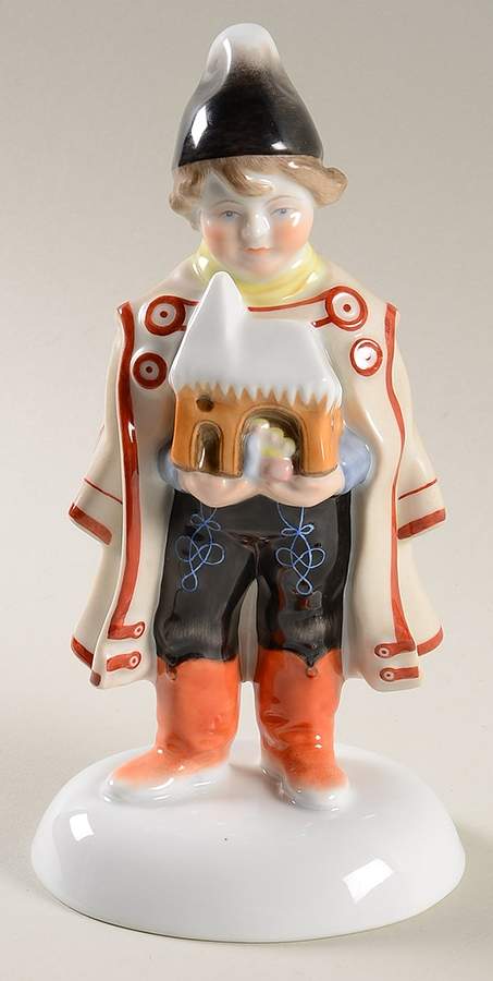 Children Boy Holding Manger - No Box by Herend-1