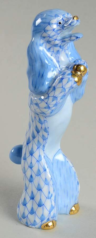 Dogs Mini Begging Poodle-Blue - No Box by Herend-1