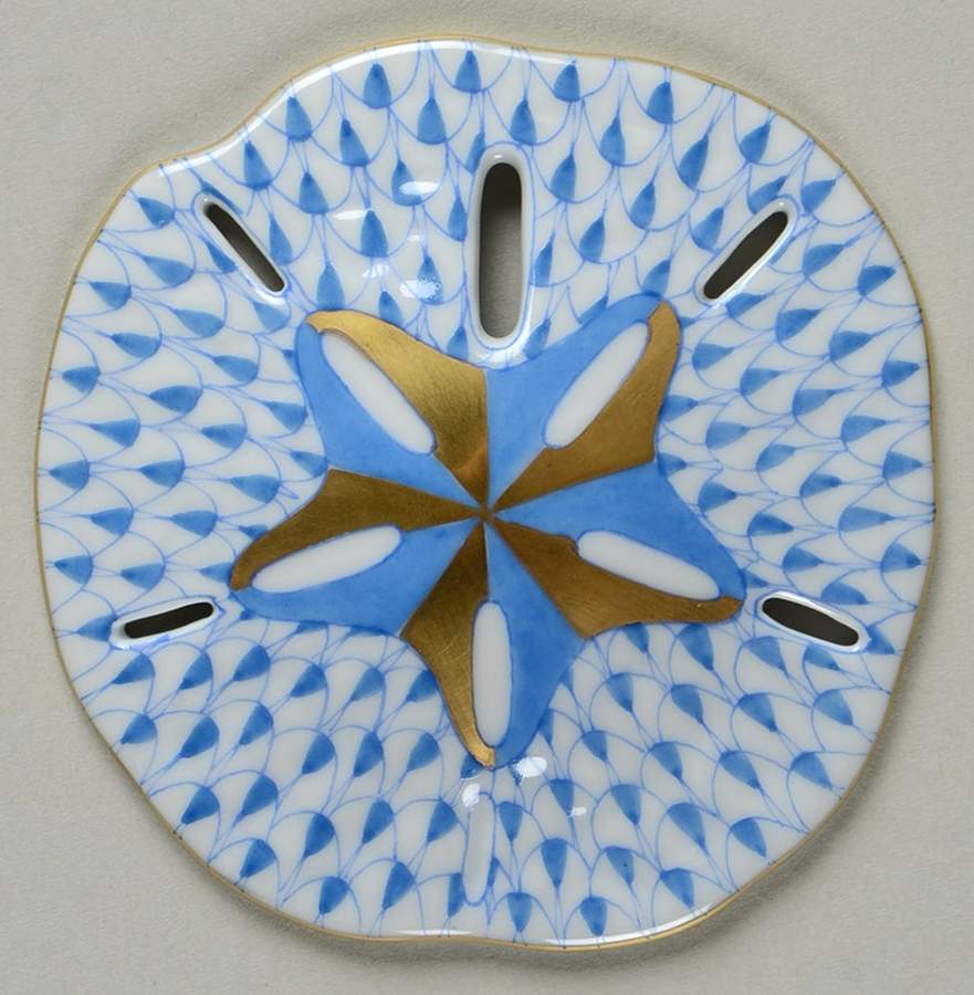 Shells Sand Dollar-Blue - No Box by Herend-1