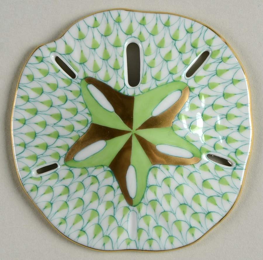 Shells Sand Dollar-Key Lime - No Box by Herend-1