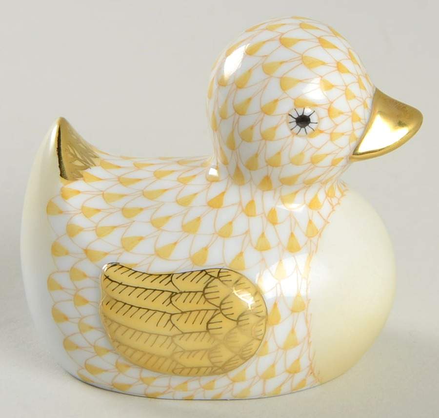 Childrens's Gifts & Toys Rubber Ducky-Butterscotch - No Box by Herend-1