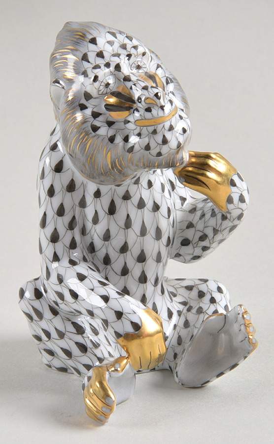 Monkeys Baboon-Black - No Box by Herend-1
