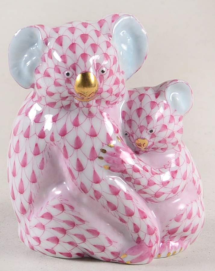 Bears Koala Mother & Baby-Raspberry - No Box 108 by Herend-1
