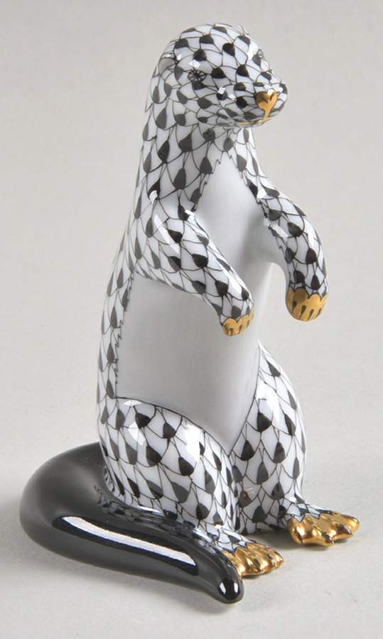 Wild Animals Otter-Black - No Box by Herend-1
