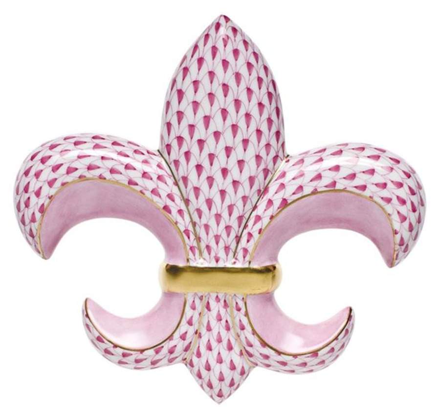 Manmade Objects Fleur De Lis-Raspberry - No Box by Herend-1