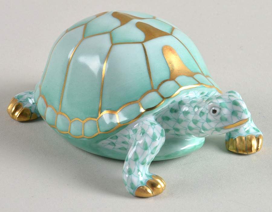 Turtles Box Turtle-Green - No Box by Herend-1