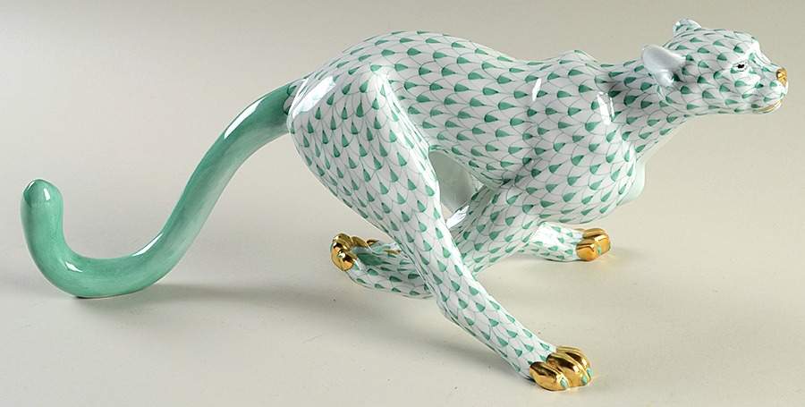 Wild Cats Cheetah-Green - No Box by Herend-1