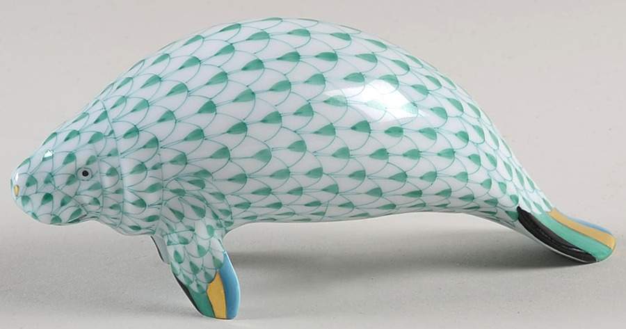 Sea Marine Animals Manatee-Green - No Box by Herend-1