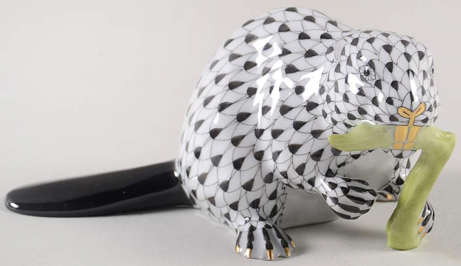 Rodents Beaver-Black - No Box by Herend-1