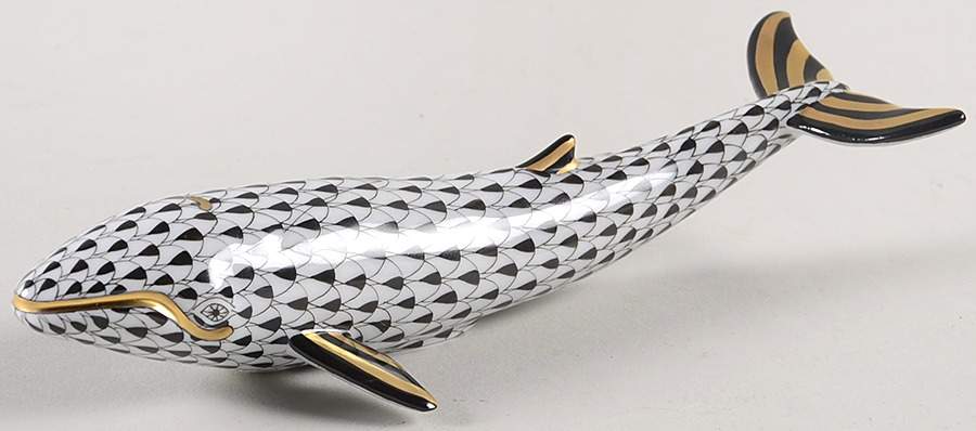Sea Marine Animals Whale-Black - No Box by Herend-1
