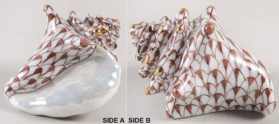 Shells Small Conch Shell-Chocolate - No Box by Herend-1