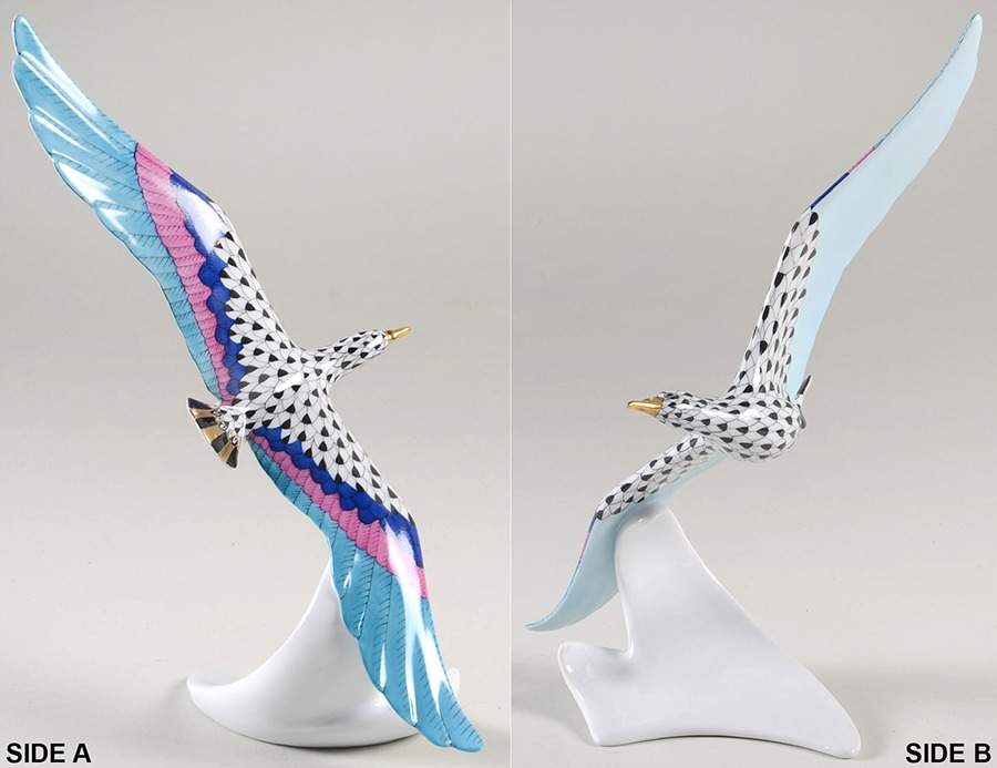 Birds Sea Gull-Black - No Box by Herend-1