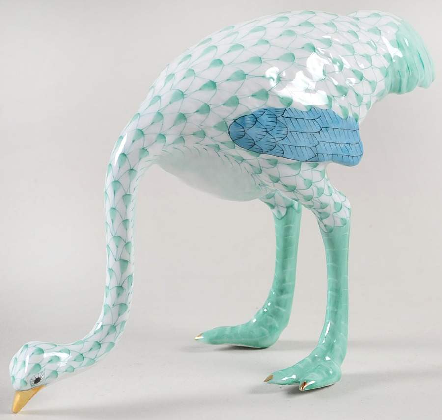 Wild Animals Ostrich-Green - No Box by Herend-1