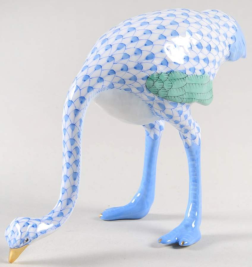 Wild Animals Ostrich-Blue - No Box by Herend-1