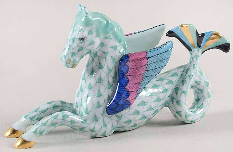 Sea Marine Animals Mystical Seahorse-Green - No Box by Herend-1