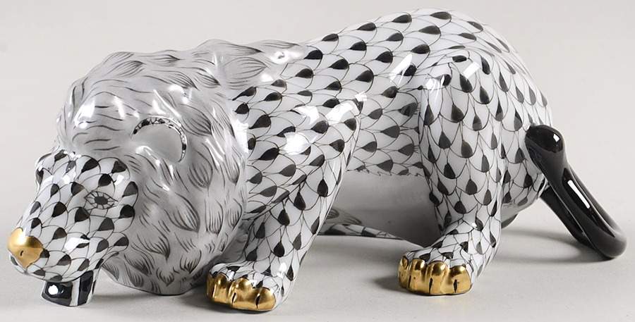 Wild Cats Lion-Black - No Box by Herend-1