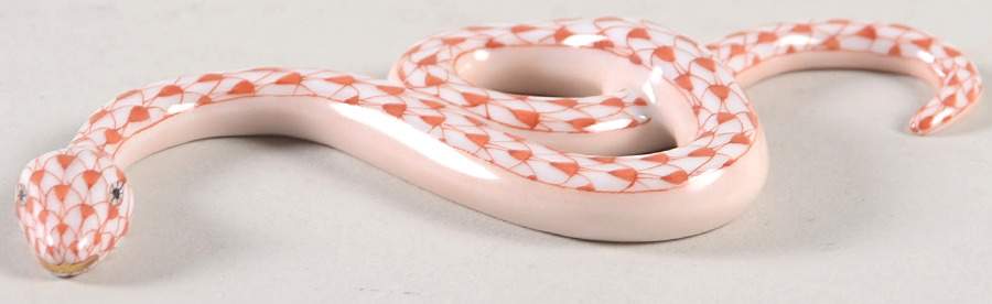 Reptiles-Snakes Garden Snake-Rust - No Box by Herend-1