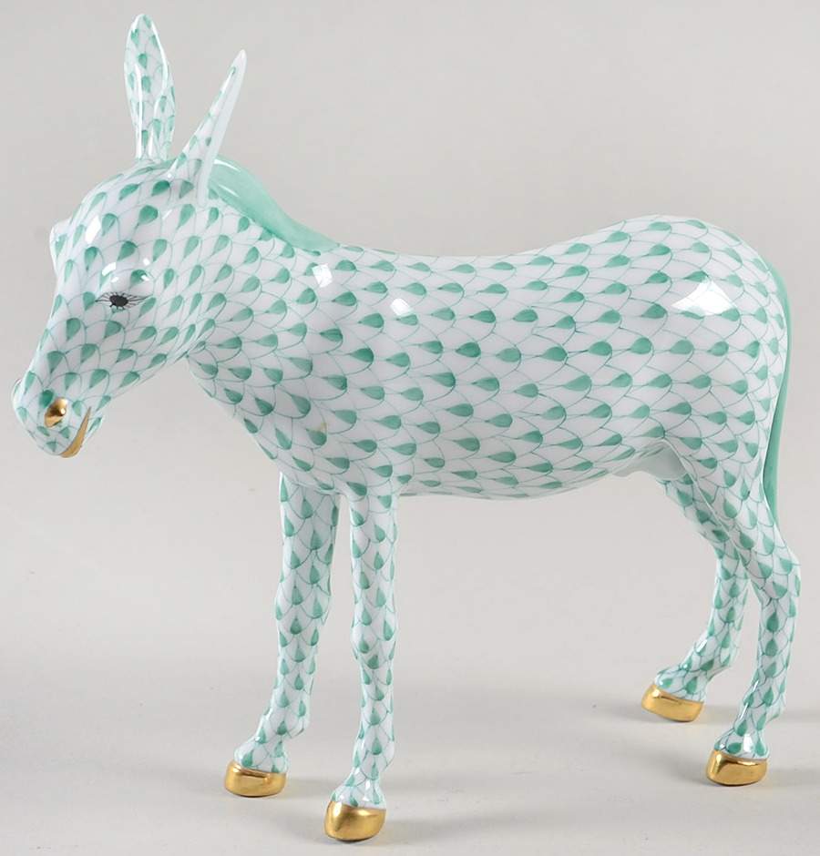 Horses (Equine) Donkey-Green - No Box by Herend-1