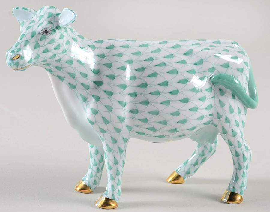 Cattle (Bovine) Cow-Green - No Box by Herend-1